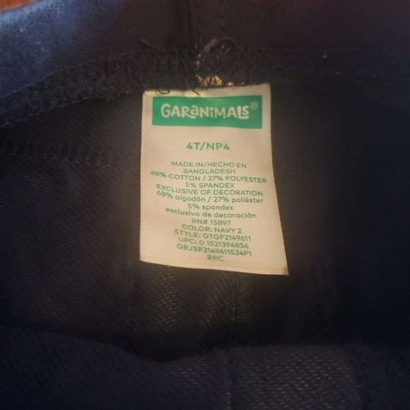 🔥4/$15🔥 Girls size 4T Navy Blue Leggings With Gold Unicorns - Picture 2 of 3